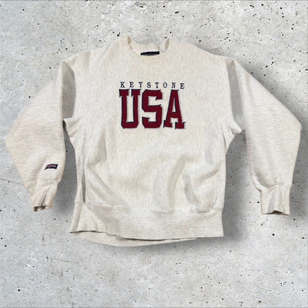 Keystone USA Reverse Weave Sweatshirt Mens Large Heather Gray Jansport
